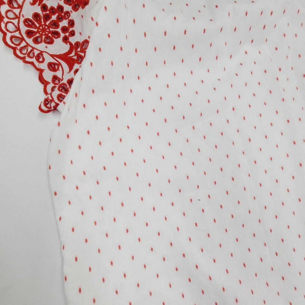 Talbots Embroidered Flutter-Sleeve Top Women's P Tassel Ties - Picture 11 of 12